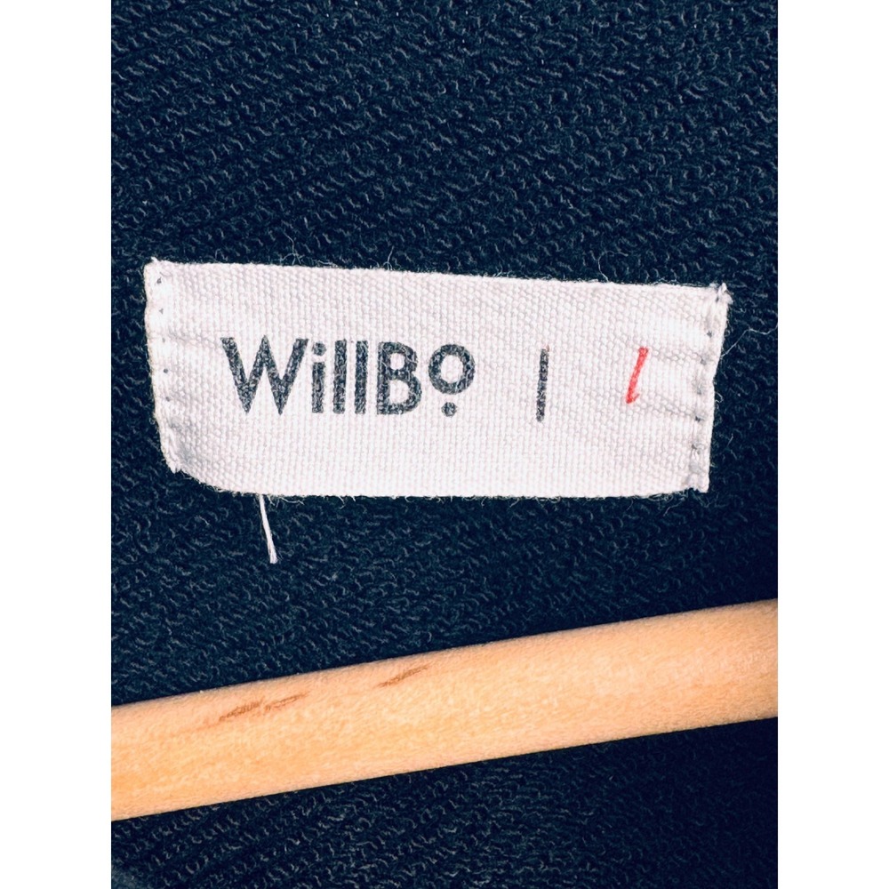WillBo Sweatshirt Mens Large Black Quarter Zip Pullover Minimalist Made in USA - Picture 4 of 11